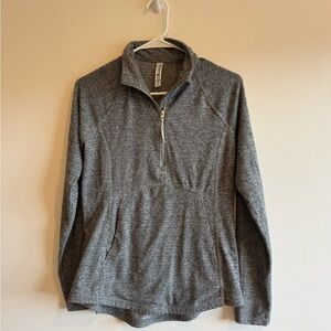 Kyodan Heathered Gray Zip-Up Sweater